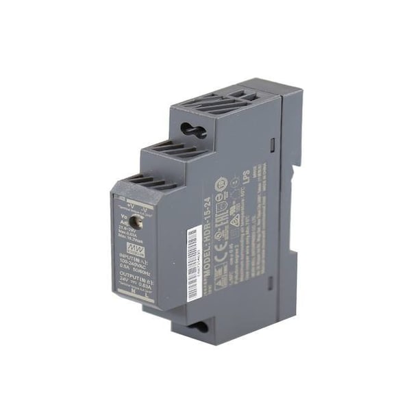 Power Supply, 85 to 264V AC, 24V DC, 15W, 0.63A, DIN Rail